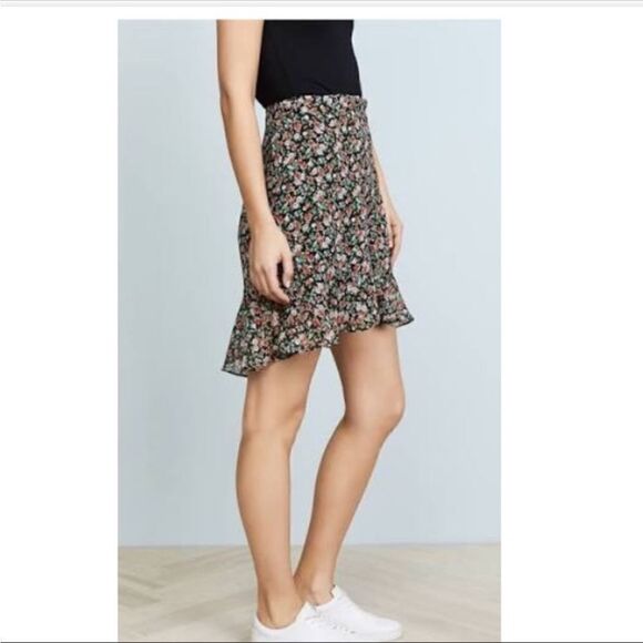 Rebecca Minkoff Alice A-line Multicolored Floral Ruffle Wrap Style Skirt Sz XS - Picture 4 of 15